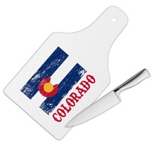 Colorado : Gift Cutting Board Flag Distressed Souvenir State USA Christmas Birth - £22.90 GBP