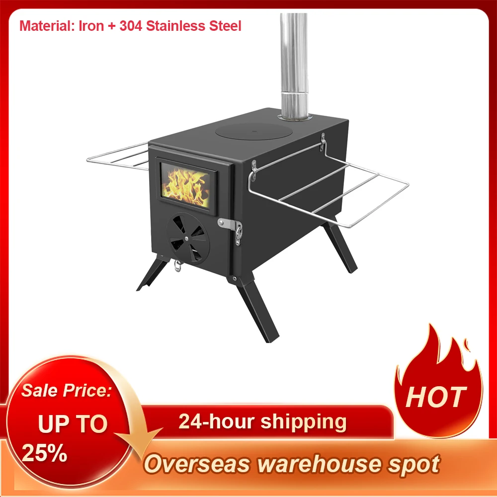 Outdoor Camp Tent Firewood Stove Portable Wood Burning Stove for a Tent - £119.49 GBP+