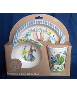 New Peter Rabbit 5pc Bamboo Kids Dinnerware Dish Set Beatrix Potter Easter - $44.81 CAD