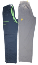 Lot Of 2 Scrub Pants Wonderwink Spread Good Cheer Size XS - S Navy, Gray - $17.99