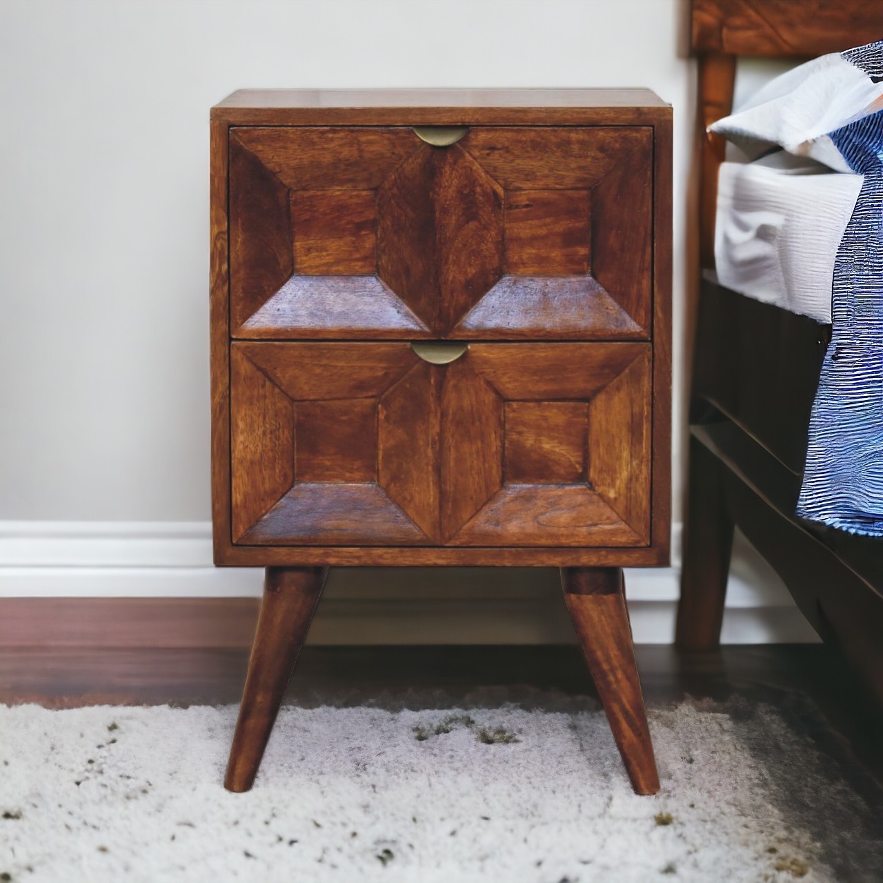 Artisan Furniture Solid Wood Quad Nightstand, Brown - $211.00
