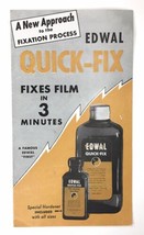 1940s Product Brochure for  Edwal Quick Fix Vintage Film Speed Fixer Pho... - $15.00