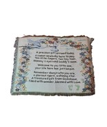 Woven Tapestry Throw New Baby Poem Stork Flowers Baby Blanket Nursery Decor - £10.55 GBP