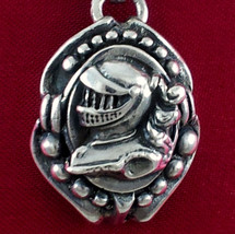 Heavy Sterling Silver CAMEO KNIGHT HEAD Pendant by Star Knights.  Wearable Art  - £82.56 GBP