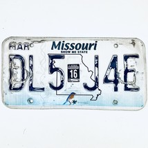 2016 United States Missouri Bluebird Passenger License Plate DL5 J4E - $18.80