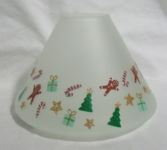 Yankee Candle Jar Shade White Frosted MODERN ART DECO gingerbread tree candy can - $41.10