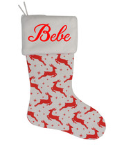 Bebe Custom Christmas Stocking Personalized Burlap Christmas Decoration - $17.99