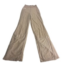 Pretty Little Thing Nude Beaded Embellished Wide Leg Trouser Pants Size 6 - $29.69