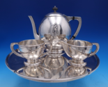 Kalo Sterling Silver Tea Set on Tray 4pc w/ Applied and Engraved Monogra... - $2,965.05