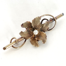 Vintage Danecraft Signed Sterling 925 Flower Seed Pearl Brooch Pin 2in - £47.41 GBP