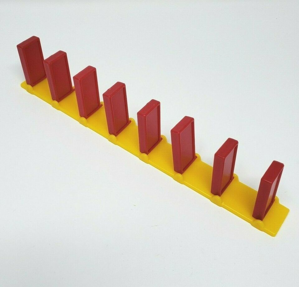 VINTAGE PRESSMAN DOMINO RALLY RED DOMINOES STRAIGHT YELLOW TRACK PIECES PARTS - $11.40