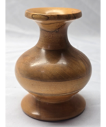 Hand Turned ARTIST SIGNED Burl Wood 4&quot; Flower Bud Vase 1996 - Rosewood O... - $17.75 CAD