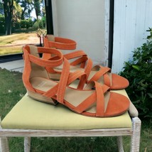 $235 NIB Eileen Fisher Vintage Leather Sandal 7 1/2 Persimmon 7.5 Comfy ... - £126.97 GBP
