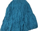 VTG Shelbi Ranch Tiered Crinkle Teal Blue Fairycore Skirt Western Goth L... - $38.49