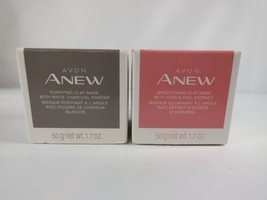 Avon ANEW Brightening Clay Mask W/Citrus Peel Extract &amp; Purifying Clay Mask- 2pk - £19.95 GBP