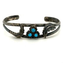 Vintage Sterling Silver Navajo Southwest Multi Turquoise Cuff Bracelet Size 6 - £51.68 GBP