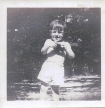 Vintage Happy Toddler at Rouge Parka Michigan 1947 Snapshot  - $4.99