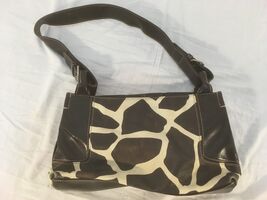 Womens Nine &amp; Co By Nine West Faux Leather Cow Print Brown White Shoulde... - $11.65