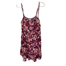 Old Navy Wine Floral Tiered Sun Dress Spaghetti Straps Misses Size Large - $19.24