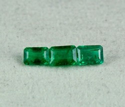 6X4 Mm Top Natural Emerald Octagon Cut 3 Pcs 1.64 Carats Precious Gemstone Ring - £559.75 GBP