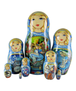 Nesting Doll 9&quot; 8 Piece, Alice in Wonderland Fairytale Set Russian Matry... - $643.38