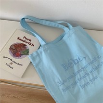  fabric one shoulder side bag letter embroider handbag casual shopper reusable shopping thumb200