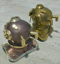 US Navy Mark V Set di 2 pezzi Deep Sea Marine Vintage Diving Helmet 6&quot; - $111.78