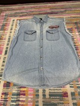 2008 Myrtle Beach Spring Rally Sleeveless Denim Shirt Frayed Arm Holes X... - £11.15 GBP