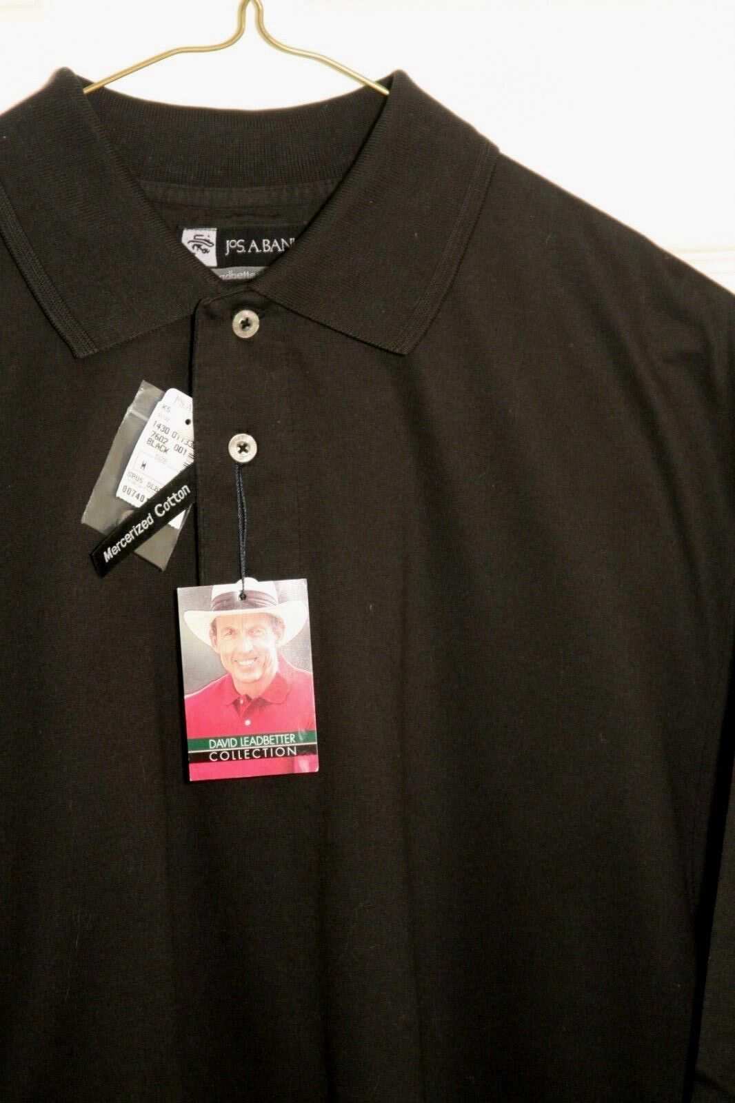 Jos A Bank Leadbetter Golf Black Cotton Jersey S/S Polo Golf Cotton Shir... - $24.30