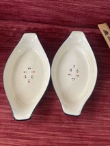 Lot 2 Country Borders Oven &amp; Microwave Safe Japan Casserole Dish Oval Au... - $20.48