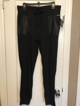 Nicole Miller Sweat Pants Pants Size Large Active Drawstring Solid Cuff Bottom - £19.05 GBP