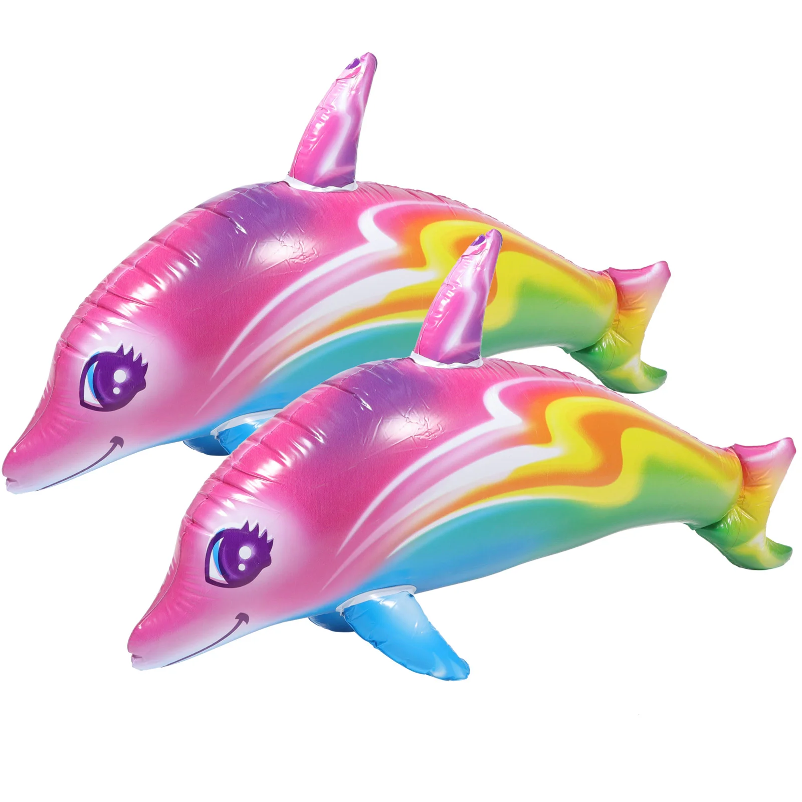 2 Pcs Inflatable Dolphin Toy Beach Game Mermaid Gifts Pool Party Favors Toys - $15.93