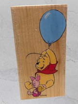 Disney Pooh Piglet HIGH FLYING 997-G01 Rubber Stamp Wood Mount All Night Media - $17.81