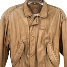 VTG Luis Alvear Mens Leather Bomber Tan Jacket Coat Size Medium - £63.70 GBP