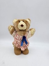 Vintage 1986 Blue Ribbon Hattie Bear Furskins 7" Plush Doll Wendy's Restaurant - £5.26 GBP