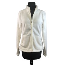 Merona Womens Size Medium Ivory Full Zip Fleece Jacket Super Soft - £10.89 GBP
