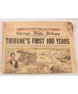 Chicago Daily Tribune Centennial Vtg June 10 1947 Issue 100th Anniversar... - $13.01 CAD