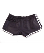 Simple Classic Fashion Black Leather Shorts for Men - $147.07 CAD