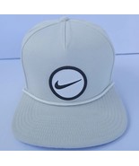 Nike Rope Snapback Hat Embroidered Logo Circle Patch Dri Fit M/L Khaki Golf - $17.77