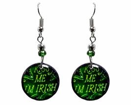 Kiss Me I&#39;m Irish St. Patrick&#39;s Day Themed Graphic Round Dangle Earrings - Women - £13.30 GBP