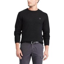 Mens Sweater Chaps Black Long Sleeve Crewneck Heavy Knit Pullover $60 NEW-size M - £23.19 GBP