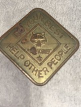 Vintage Cub Scout Do Your Best Help Other People Motto Brass Medal Coin - £2.31 GBP