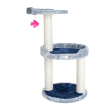 Delightful Real Wood 3-Level Cat Scratcher Tower - £38.36 GBP