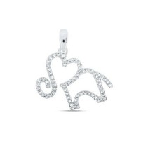 10K White Gold Diamond Elephant Heart Pendant 1/5 ctw - £448.47 GBP