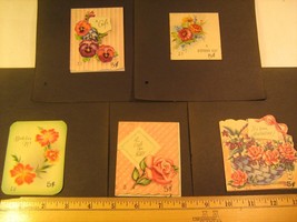 Lot of 5 Vintage GREETING CARDS 1930 - 1940s Birthday [Y79C2d] - £4.40 GBP