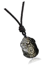 Golden Obsidian Stone Amulet Turtle Pendant Necklace - £69.00 GBP