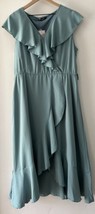 Fashion Women&#39;s Ruffle High Low Midi Belted Dress Green Size XL NWT - $24.99