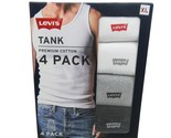 Levis Premium Cotton Tank Top Men&#39;s Size XL (4 Pack) Multi Color NEW 6HM... - $24.99