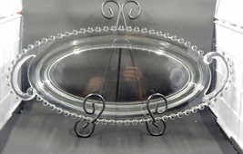 Imperial Glass Candlewick Crystal Clear Beaded Handled Vegetable Serving Dish - £19.65 GBP