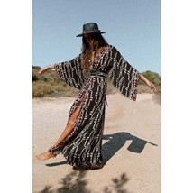 long kimono/beach cover up, bikini cover for women, bohemian summer vibes - $215.00